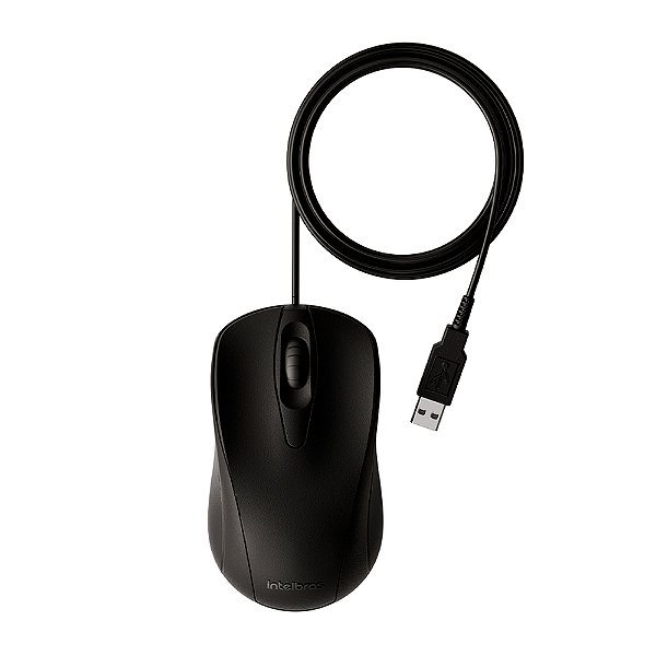 Mouse Office Intelbras MCI20 1000DPI Com Fio USB 1,8m Plug And Play Preto - MCI20