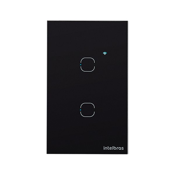 Smart Interruptor Intelbras 2 Módulos Touch2 Wi-Fi 50/60Hz Bivolt Preto - EWS1002BR