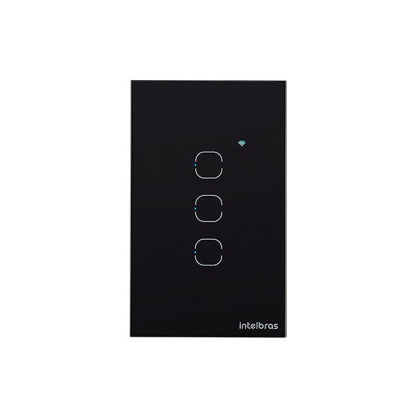 Smart Interruptor Intelbras 3 Módulos Touch3 Wi-Fi 50/60Hz Bivolt Preto - EWS1003BR