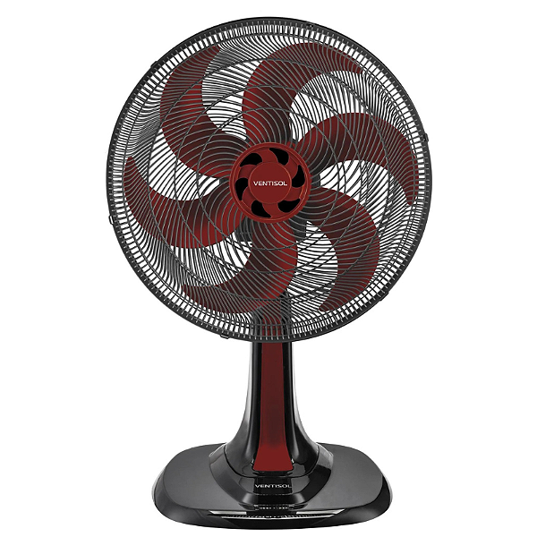 Ventilador Ventisol Turbo 6 52W 127v 1500 30cm 6 Pás Vermelho