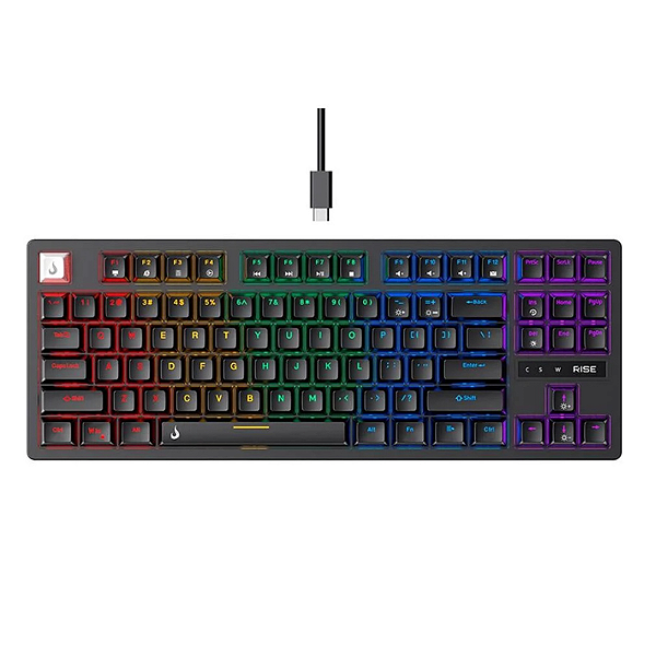 Teclado Mecânico Gamer Rise Mode GM2 Pro Black RGB Switch Outemu Brown - RM-TCM-GM2-BBRO