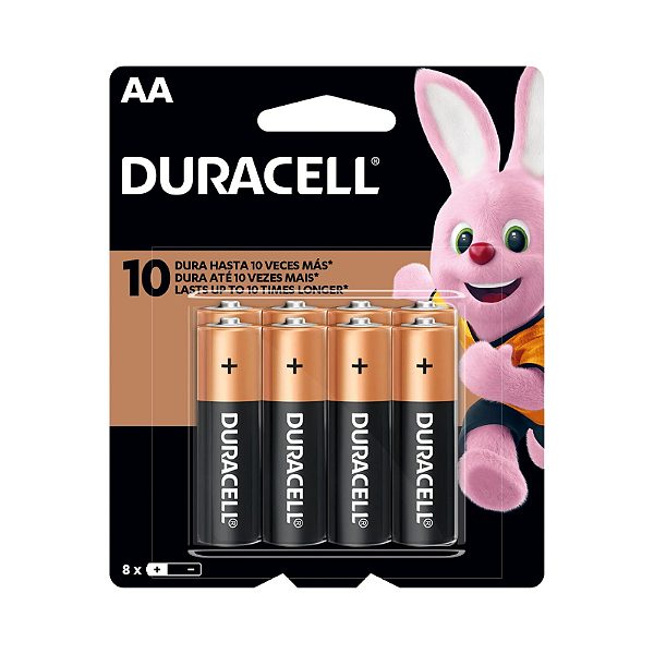 Pilha AA Duracell 8 Unidades Alcalina 1,5v - MN1500
