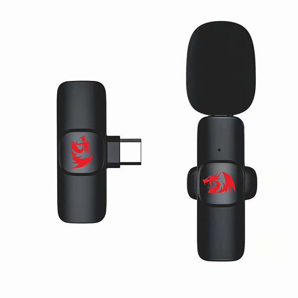 Microfone Lapela Redragon Athan USB-C 2.4GHz Com ANC 20000KHz - GM93
