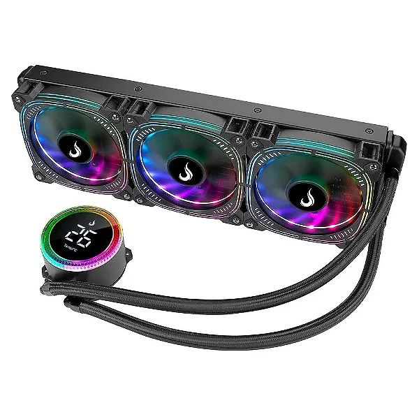 Water Cooler Rise Mode Aura Ice Black ARGB 360mm AMD/Intel Preto - RM-WAIB-06-ARGB