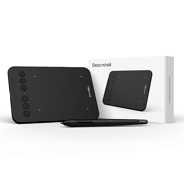 Mesa Digitalizadora Deco Mini4 XP-Pen 5080LPI 8192 Níveis USB-C C/Caneta -  DECO MINI4