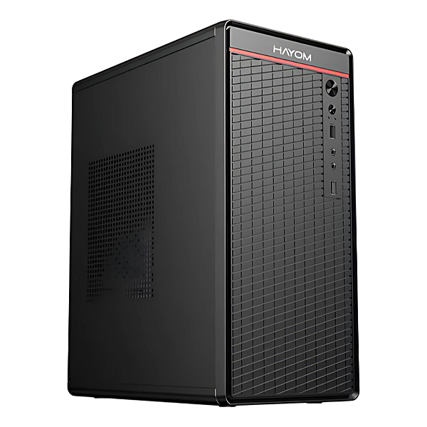 Gabinete Office Hayom GB1751 Com 1 Fan Led Vermelha S/Fonte ATX 2 Portas USB 2.0 Preto - GB1751