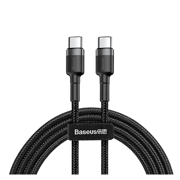 Cabo USB-C Para USB-C Baseus 1M PD De Carregamento Rápido 100W  Preto - CATKLF-DLG1