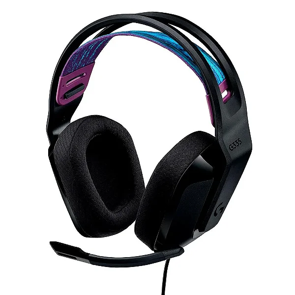 Headset Gamer Logitech G335 3.5mm Driver 40mm Arco Ajustável Preto - 981-000977