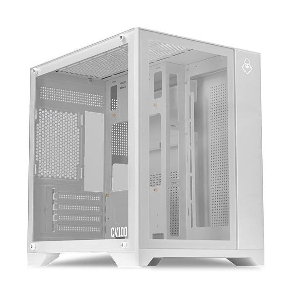 Gabinete Gamer Mancer CV100 Mid-Tower Lateral De Vidro Branco- MCR-CV100-WH