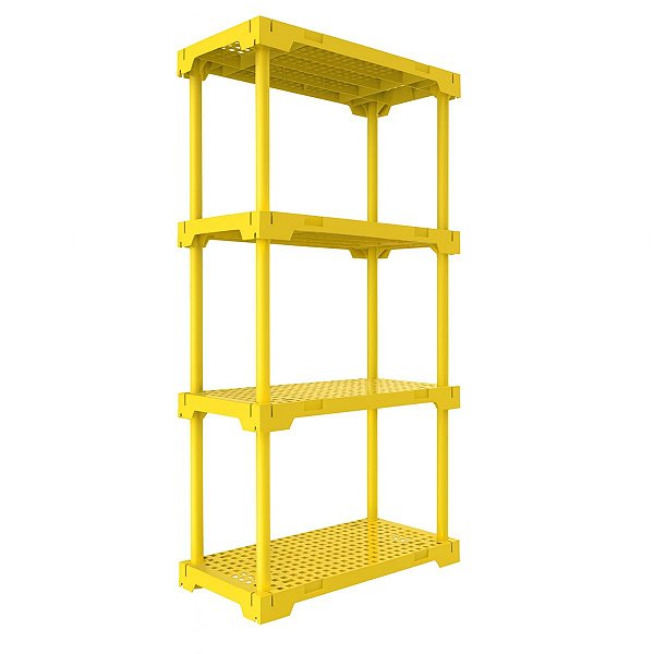 Estante 4 Prateleiras Plástica Poly Grifit Multi-Uso Amarela 127x70x35
