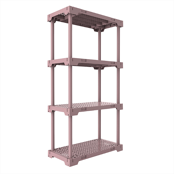 Estante 4 Prateleiras Plástica Poly Grifit Multi-Uso Rosa 127x70x35