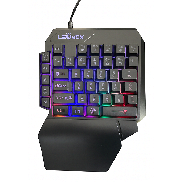 Teclado Gamer Para Uma Mão Lehmox LEY-2083 7 Cores USB Teclas Flutuantes - LEY-2083