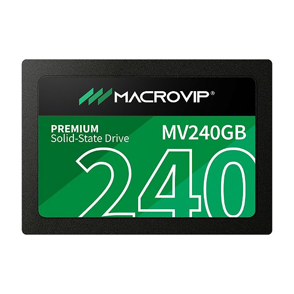 SSD 2.5” SATA III Macrovip Premium 240GB Leitura 520MB/s Gravação 450MB/s Preto e Verde - MV240GB