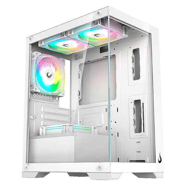 Gabinete Gamer Rise Mode Crystal Glass S/Fan S/Fonte MidTower USB 3.0 - RM-CA-CY-01-FW