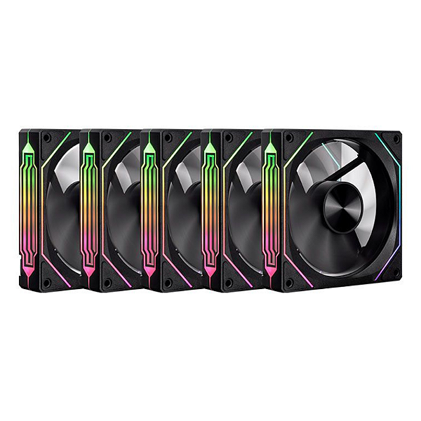 Kit 5 Fans Pichau Ventus NX ARGB 120mm Sem Controladora Preto - PCH-VTNX5-BK01