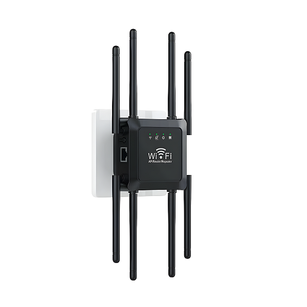 Repetidor Roteador WiFi 3 em 1 funções 1200Mbps 2.4GHz Preto - MM-LYQ4
