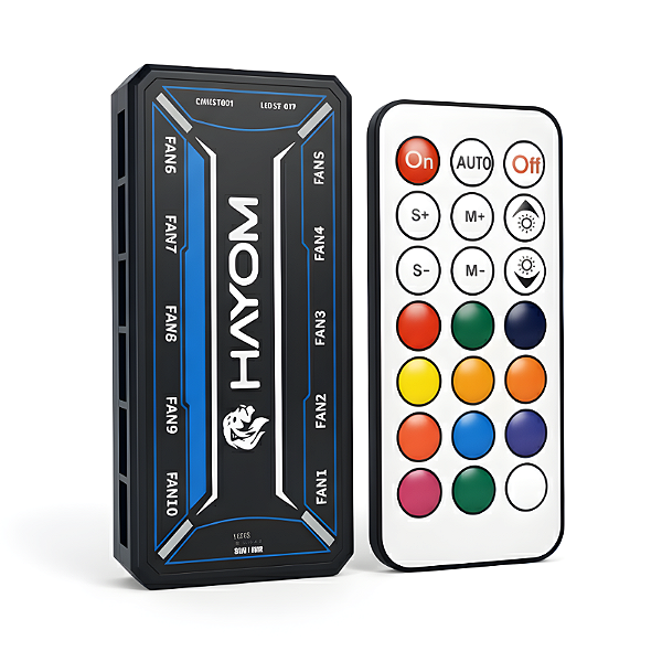 Controladora Para Até 10 Fans RGB 6 Pinos Molex Hayom - HYM-10