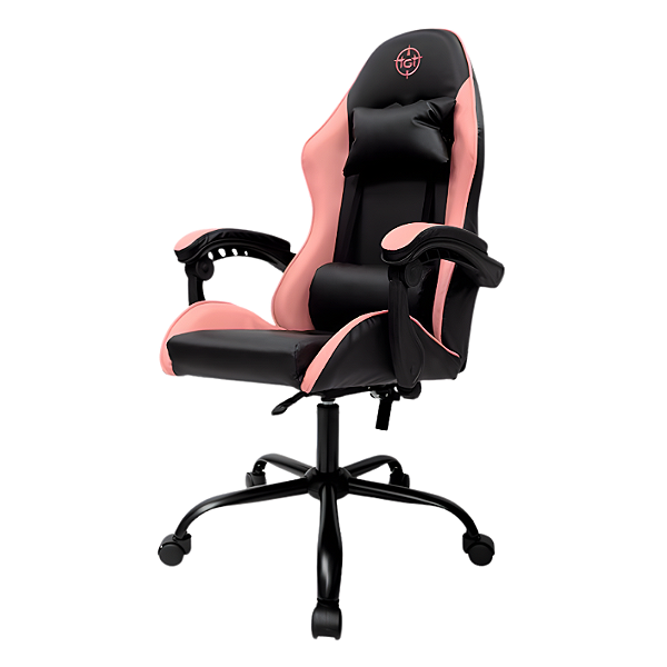 Cadeira Gamer TGT Heron Reclinável Até 120kg Preta e Rosa - TGT-HR-BPK01