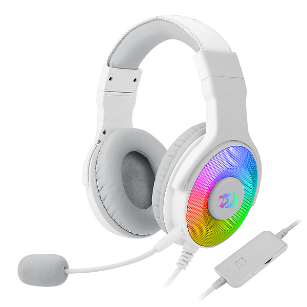 Headset Gamer Redragon Pandora 2 Lunar White RGB 50mm - H350W-RGB-1
