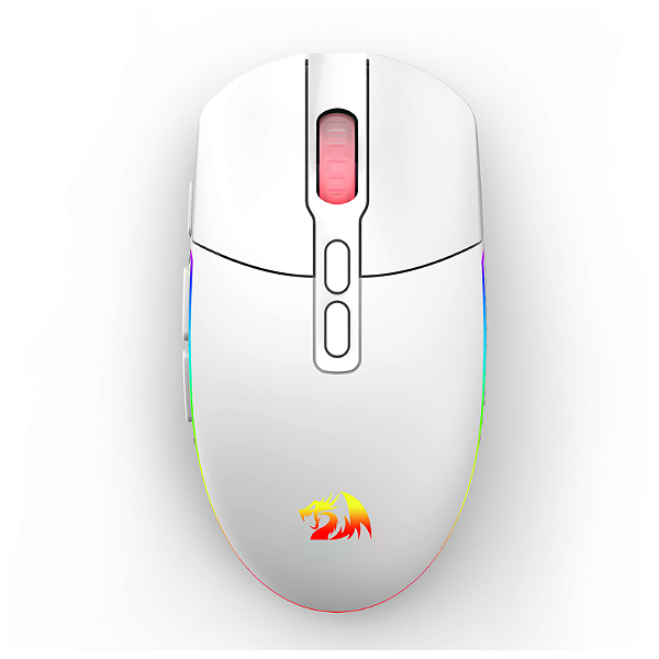 Mouse Gamer Redragon Invader Pro Sem Fio 10000DPI 1000hz Branco - M719W-RGB-PRO