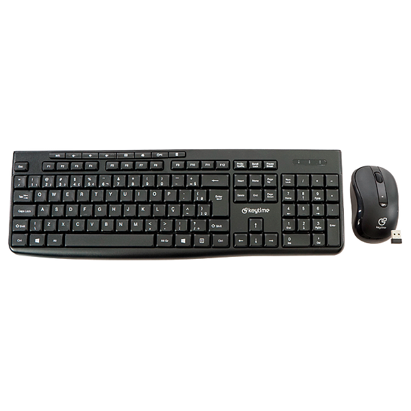 Kit Teclado E Mouse Keytime Smarthink Sem Fio Membrana 1600DPI USB 2.0 Preto - KYT00014