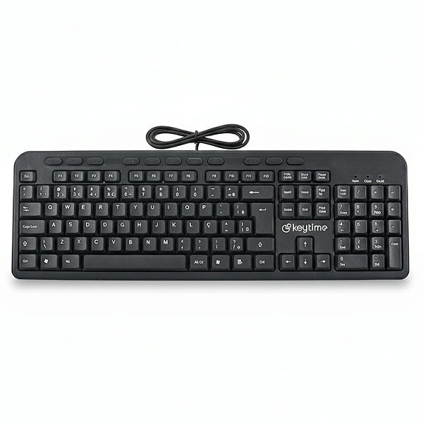 Teclado Office Keytime MM KeyCraft USB 2.0 Teclas Multimídia Full Size Preto - KYT00010