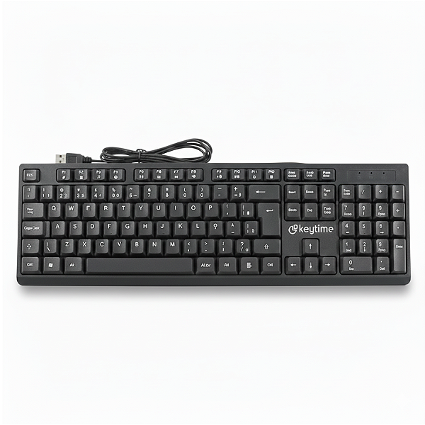 Teclado Office Membrana Keytime TypeFlow Full Size USB 2.0 Preto - KYT00009