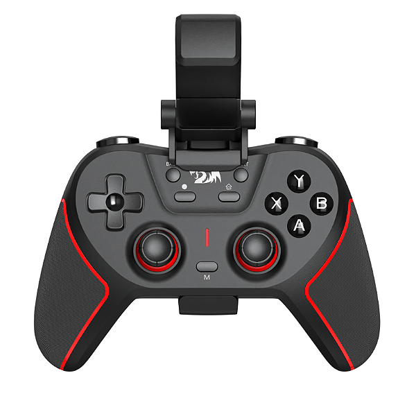Controle Gamer Redragon Sempiten Bluetooth Com Suporte Para Celular Preto e Vermelho - G712