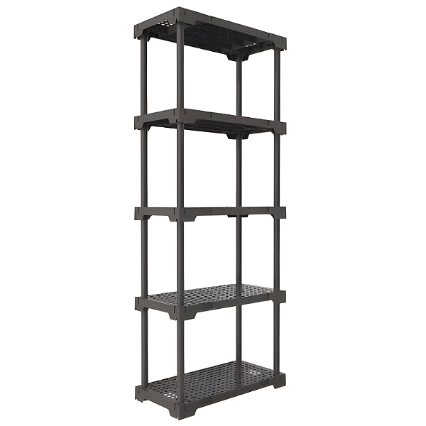 Estante 5 Prateleiras Plástica Poly Grifit Multi-Uso Cinza Mushroom 167x70x35