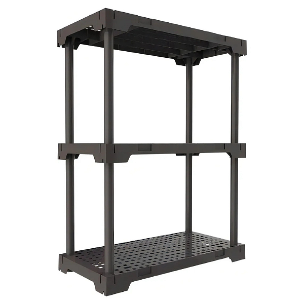 Estante 3 Prateleiras Plástica Poly 3 Grifit Multi-Uso Cinza Mushroom 93x70x35