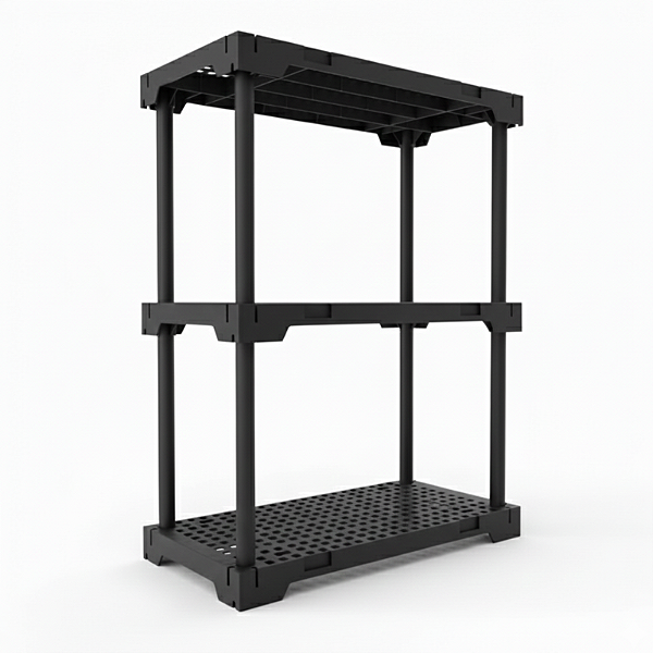 Estante 3 Prateleiras Plástica Poly Grifit Multi-Uso Preto 87x70x35