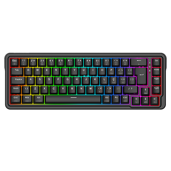 Teclado Magnético Gamer Redragon Nova RGB USB-C 65% Switch UltraMag Linear Preto - K709RGB-M