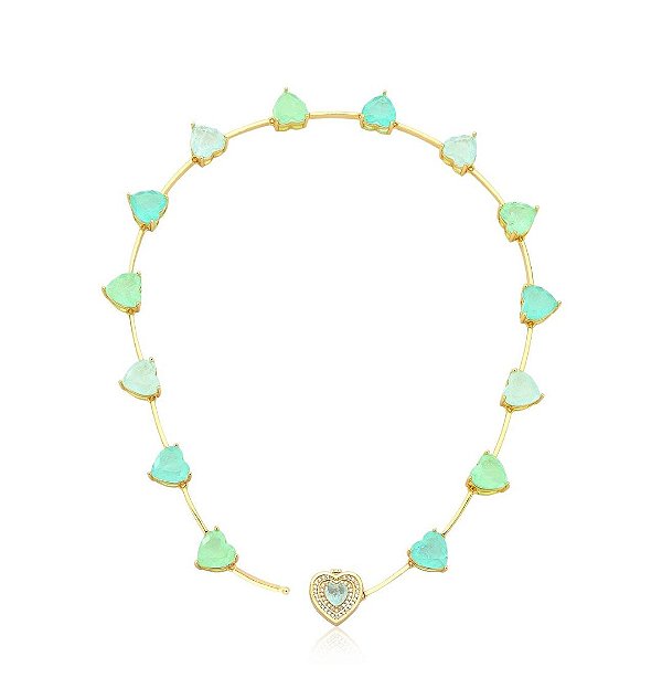 Choker de pedra fusion turmalina