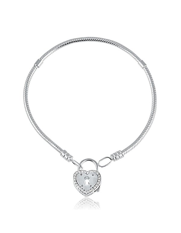 Pulseira de berloques com fecho de coração TAM 19