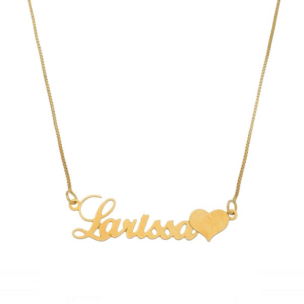 Colar personalizado de nome com coração no final