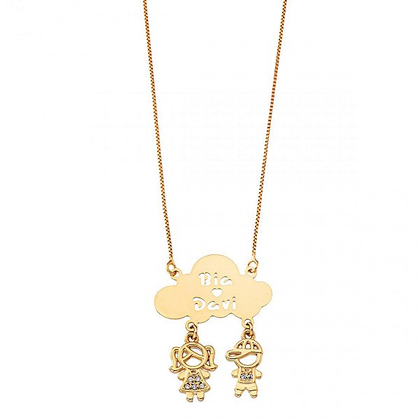 Colar personalizado de nuvem com pingentes