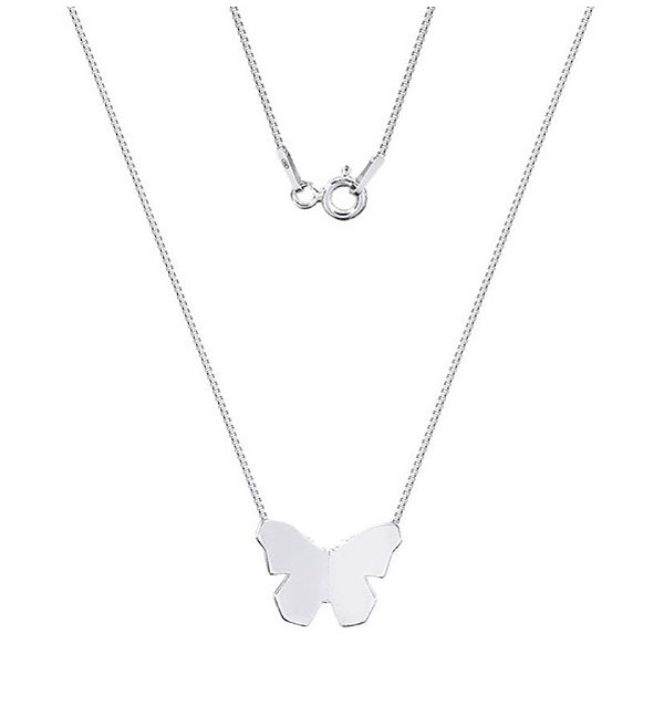 Colar de borboleta de prata