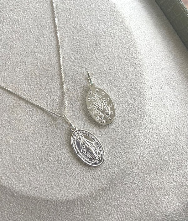 Colar de Nossa Senhora das Graças em prata 925