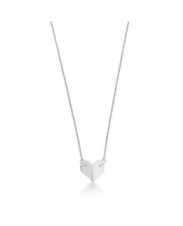 Colar de coração na prata