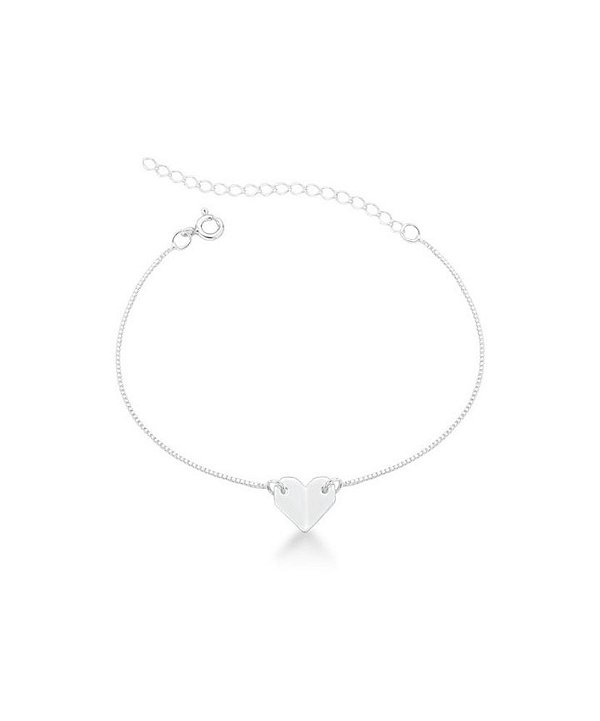 Pulseira de coração na prata