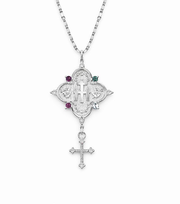 Colar da medalha de Nossa Senhora Das Graças colorida