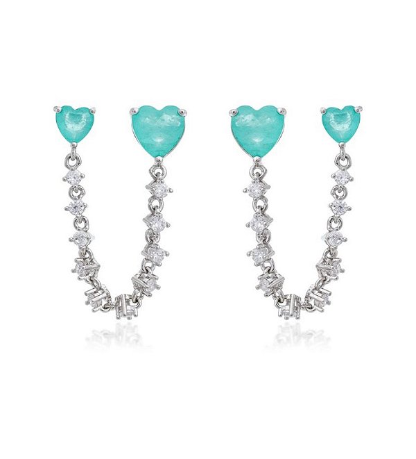 Brinco para dois furos pedra fusion colombiana