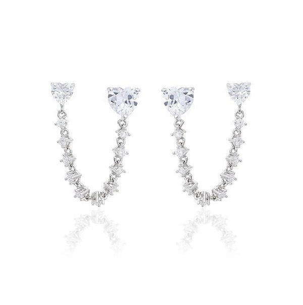 Brinco para dois furos cristal