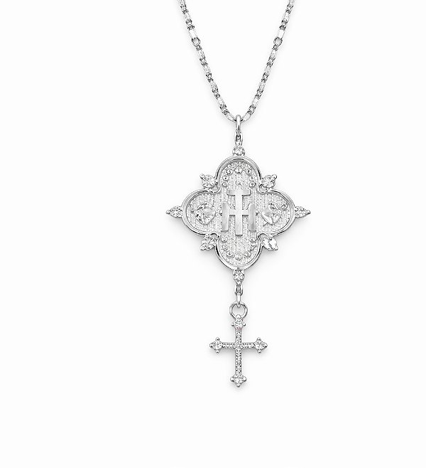 Colar da medalha de Nossa Senhora Das Graças cristal