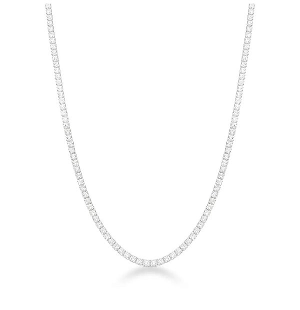 Colar riviera 1mm quatro pontas na prata 925