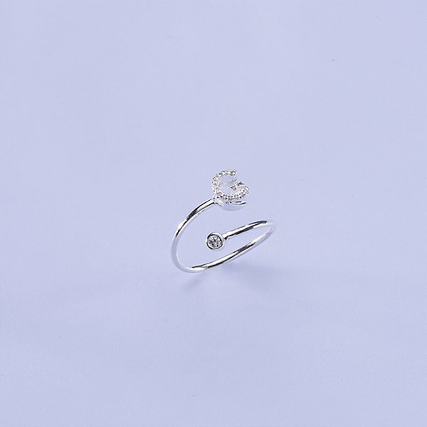 Anel de letra na prata 925 (escolha a letra)