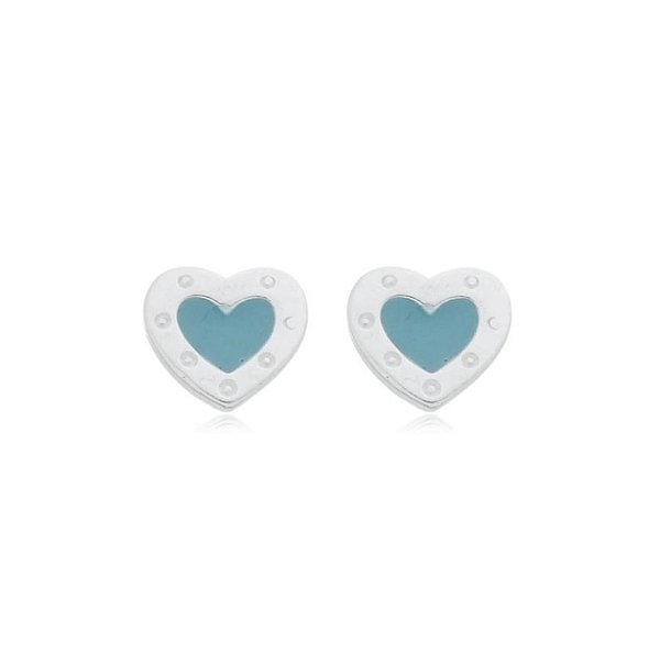 Brinco de coração na prata