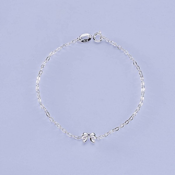 Pulseira laço infantil na prata