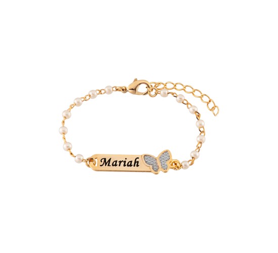 Pulseira personalizada de nome com borboleta