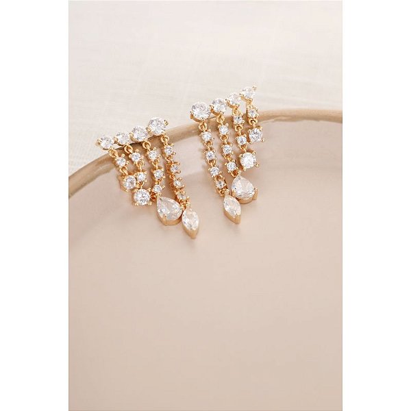 Brinco ear cuff decrescente dourado